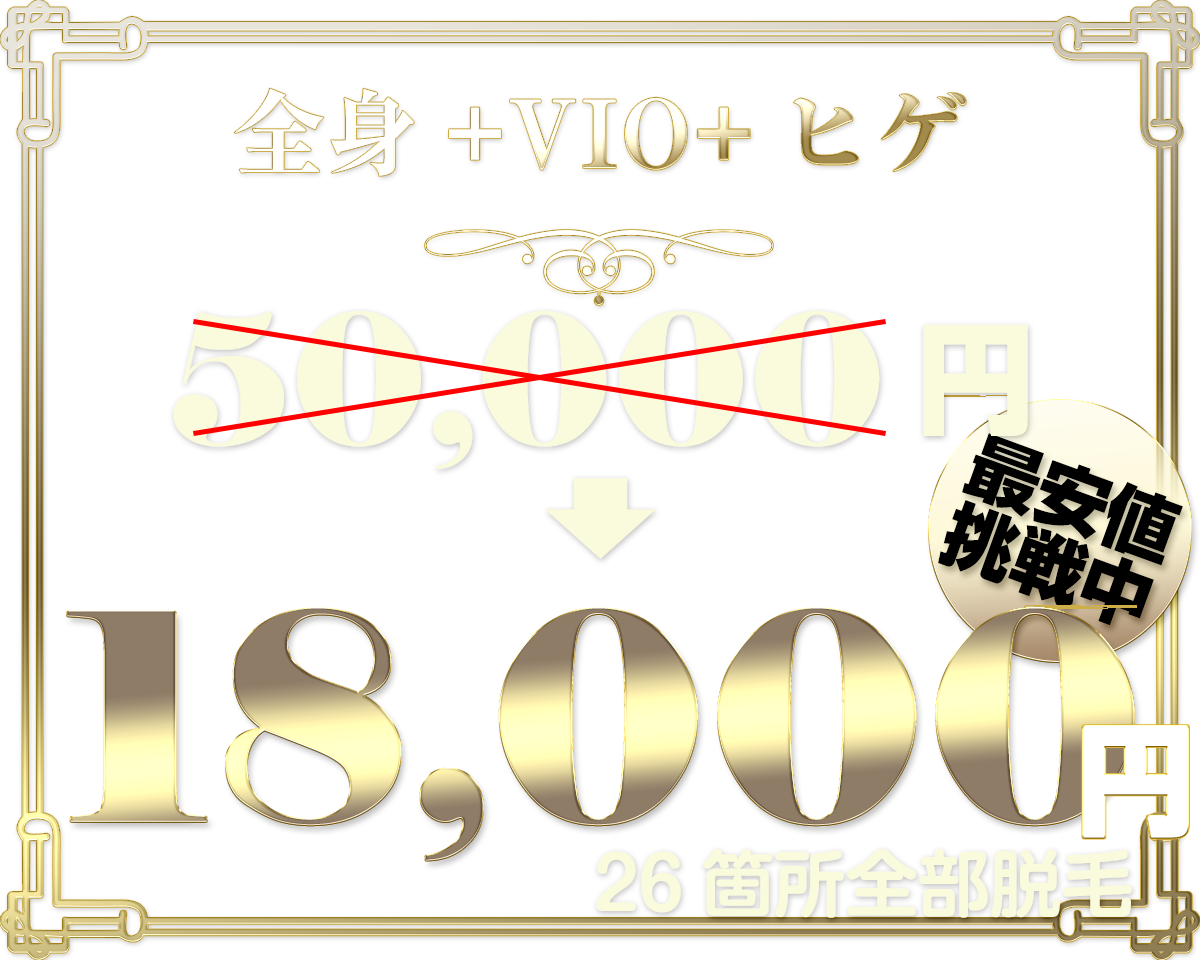 VIOプラス前進脱毛10,000円